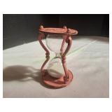 Vtg Pink Metal Hour Glass