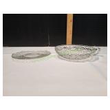 Vtg Glass Nappy Bowl w/ Glass Saucer