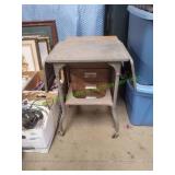 Vtg Industrial Metal Typewriter Table