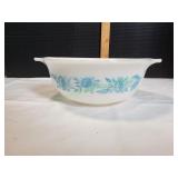 Vtg Glasbak Blue Thistle Mixing Bowl