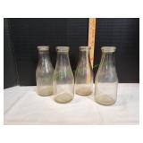 (4) Vtg Babblin-Brook Milk Bottles