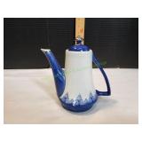 Vtg Bombay Blue/White Porcelain Arabesque Teapot