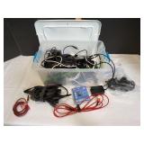 Tote of Computer Cords, Cell Phone Cables & More