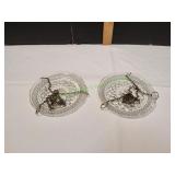 (2) Vtg Balance Scale Glass Trays