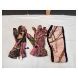 Pink Camo Gloves & Headband