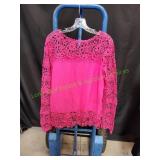 Pink Lace Shirt, Sz M/L