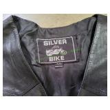 Silver Bike Leather Jacket, Sz XXL