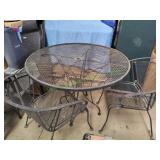 Wrought Iron Table w/ (2) Chairs