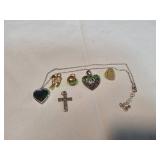 Heart Locket Pendant Necklace w/ Pendants