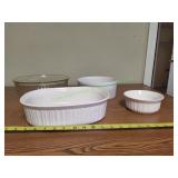 (3) CorningWare Baking Dishes w/ Glass Bowl