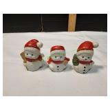 Vtg Snowman Salt/Pepper Shakers & Toothpick
