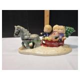 Vtg Bryon Nold Christmas Horse Drawn Sleigh