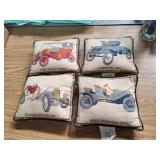 (4) 10x8 Antique Car Throw Pillows