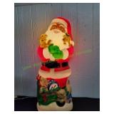 41" Vtg Santa w/ Puppies Blow Mold