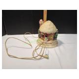 Vtg Ceramic Light-Up Christmas Snow House