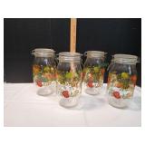 (4) Vtg ARC Glass Spice of Life Canisters, 2L