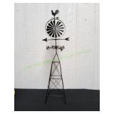 31" Black Metal Garden Windmill w/ Weather Vane