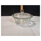 Vtg KIG Indonesia Clear Glass Candy Dish w/ Lid