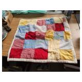 Vtg Handcrafted Baby Quilt
