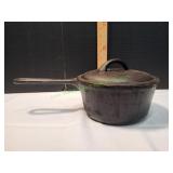 2Qt Cast Iron Sauce Pan w/ Lid