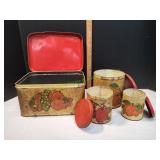 Vtg Ballonoff Canister Set w/ Bread Box