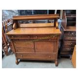 Vtg Tigar Oak Sideboard Buffet w/ Mirror