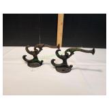 (2) Vtg Victorian Cast Iron Hat/Coat Hook