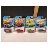 (4) Hot Wheels 1:64 Scale Diecast Cars