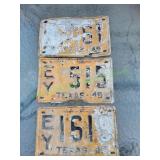 (3) Vtg License Plates