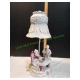 Vtg Porcelain Musicians Table Lamp