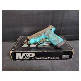 S&W M&P9 Shield Plus 9mm Tiffany Blue & Paisley