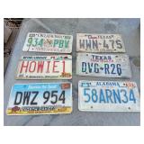 (6) Vtg License Plates