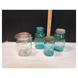 (4) Vtg Canning Jars