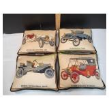 (4) 10x8 Antique Car Throw Pillows