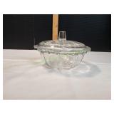Vtg KIG Indonesia Clear Glass Candy Dish w/ Lid