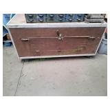 Large Wood Storage Box on Casters