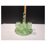 Indiana Glass Chantilly Green Decanter Set
