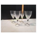 (4) Clear Crystal Glass Water Goblets