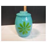 Vtg Barlett Collins Flower Power Glass Cookie Jar