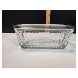 Vtg Anchor Hocking Ribbed Glass Refrigerator Dish