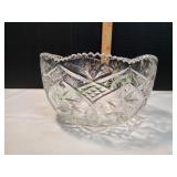 Vtg Cut Crystal Sawtooth Rim Starburst Sering