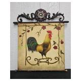 23x25 Metal Rooster Wall Art