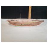 Vtg Pink Depression Cherry Blossom Serving Platter