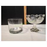 Vtg Waltherglass Frosted Pedestal Bowl & More