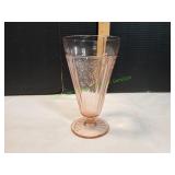 Vtg Pink Mayfair Open Rose Footed Tea Tumbler