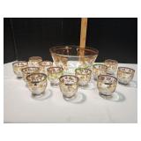 MCM Culver Chantilly Gold Punch Bowl Set