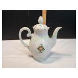 Vtg Hand-Painted Porcelain Floral Teapot