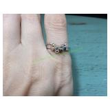 Vtg White Gold Ring, Sz 8