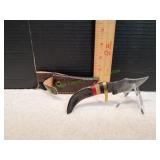 Damascus Skinner Knife w/ Sheath