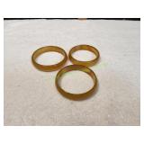(3) Yellow Agate Bangle Bracelets